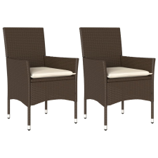 vidaXL 2 db barna polyrattan kerti szék párnával (368110) kerti bútor