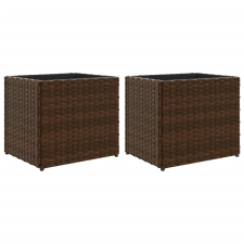vidaXL 2 db barna polyrattan kerti ültetőláda 36x30x32 cm (3210532) kerti tárolás