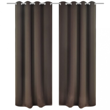 vidaXL 2 db barna sötétítőfüggöny fém függönykarikákkal 135 x 175 cm redőny