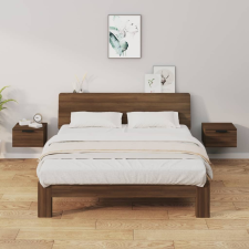 vidaXL 2 db barna tölgy falra szerelhető éjjeliszekrény 34x30x20 cm bútor