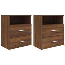 vidaXL 2 db barna tölgy színű éjjeliszekrény 50x32x60 cm (815863) bútor