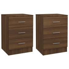 vidaXL 2 db barna tölgy színű szerelt fa éjjeliszekrény 38x35x56 cm (815326) bútor