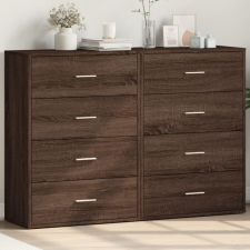 vidaXL 2 db barna tölgy színű szerelt fa tálalószekrény 60x31x84 cm bútor