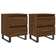 vidaXL 2 db barna tölgyszínű éjjeliszekrény 40 x 35 x 50 cm (826907) bútor