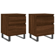 vidaXL 2 db barna tölgyszínű éjjeliszekrény 40 x 35 x 50 cm (830699) bútor