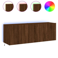 vidaXL 2 db barna tölgyszínű fali TV-szekrény LED-del 60x35x41 cm (837315) bútor