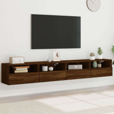 vidaXL 2 db barna tölgyszínű szerelt fa fali TV-szekrény 100x30x30 cm bútor