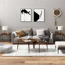 vidaXL 2 db barna tölgyszínű szerelt fa kisasztal 40x40x35 cm bútor