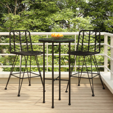 vidaXL 2 db bárszék fekete polietilén rattan és acél 45x56x103,5 cm kerti bútor