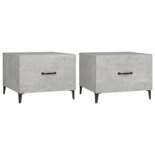 vidaXL 2 db betonszürke dohányzóasztal fémlábakkal 50 x 50 x 40 cm (812735) bútor
