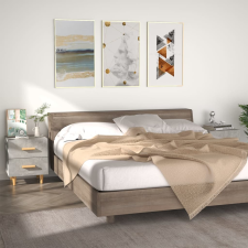 vidaXL 2 db betonszürke éjjeliszekrény 40 x 35 x 47,5 cm bútor
