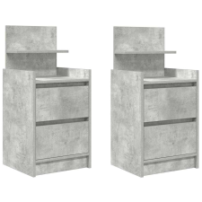 vidaXL 2 db betonszürke éjjeliszekrények 2 fiókkal 38x34x80 cm (861362) bútor