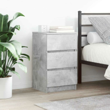 vidaXL 2 db betonszürke éjjeliszekrények 3 fiókkal 39x35x65 cm bútor