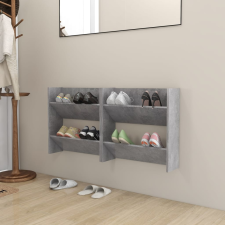 vidaXL 2 db betonszürke fali cipősszekrény 60 x 18 x 60 cm bútor
