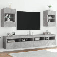 vidaXL 2 db betonszürke fali TV-szekrény LED-del 40x30x60,5 cm bútor