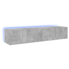 vidaXL 2 db betonszürke fali TV-szekrény LED-del 80x35x31 cm (837288) bútor