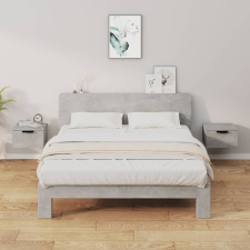 vidaXL 2 db betonszürke falra szerelhető éjjeliszekrény 34x30x20 cm bútor
