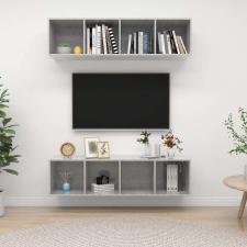 vidaXL 2 db betonszürke forgácslap falra szerelhető TV-szekrény bútor