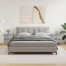 vidaXL 2 db betonszürke szerelt fa éjjeliszekrény 40 x 35 x 50 cm bútor