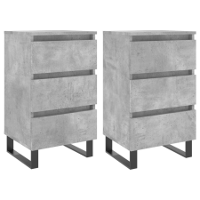 vidaXL 2 db betonszürke szerelt fa éjjeliszekrény 40x35x69 cm (826949) bútor