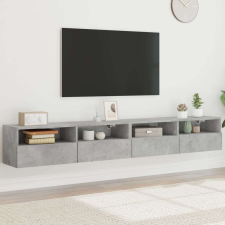 vidaXL 2 db betonszürke szerelt fa fali TV-szekrény 100x30x30 cm bútor
