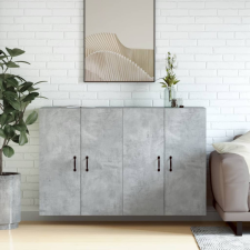 vidaXL 2 db betonszürke szerelt fa falra szerelhető szekrény bútor