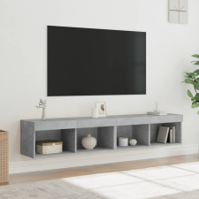 vidaXL 2 db betonszürke TV-szekrény LED-világítással 80x30x30 cm bútor