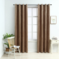 vidaXL 2 db bézs bársony sötétítőfüggöny gyűrűkkel 140 x 245 cm lakástextília