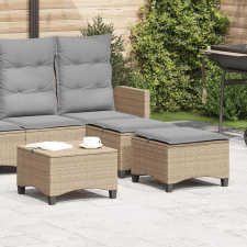vidaXL 2 db bézs polirattan kerti székek párnákkal 55x55x36 cm kerti bútor