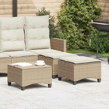 vidaXL 2 db bézs polirattan kerti székek párnákkal 55x55x36 cm kerti bútor