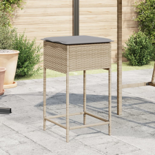 vidaXL 2 db bézs polyrattan kerti bárszék párnával kerti bútor