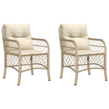 vidaXL 2 db bézs polyrattan kerti szék párnával (365156) kerti bútor
