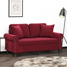 vidaXL 2 db bordó bársony díszpárna 40 x 40 cm lakástextília
