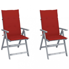 vidaXL 2 db dönthető tömör akácfa kerti szék párnákkal kerti bútor