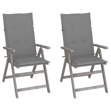 vidaXL 2 db dönthető tömör akácfa kerti szék párnával (3064699) kerti bútor