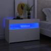 vidaXL 2 db éjjeliszekrény LED-lámpákkal 60x35x40 cm szerelt fa