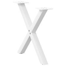 vidaXL 2 db fehér acél dohányzóasztal lábak X-alakú 60x(42-43) cm bútor