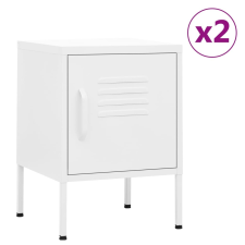 vidaXL 2 db fehér acél éjjeliszekrény 35 x 35 x 51 cm bútor