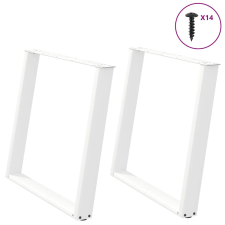 vidaXL 2 db fehér acél étkezőasztal lábak U-alakú 90x(72-73) cm bútor