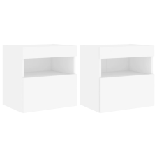 vidaXL 2 db fehér falra szerelhető TV-szekrény LED-ekkel 40x30x40 cm (837170) bútor