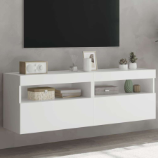 vidaXL 2 db fehér falra szerelhető TV-szekrény LED-ekkel 60x30x40 cm bútor
