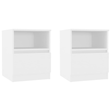 vidaXL 2 db fehér forgácslap éjjeliszekrény 40 x 40 x 50 cm bútor