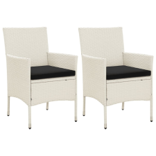 vidaXL 2 db fehér polyrattan kerti szék párnával kerti bútor
