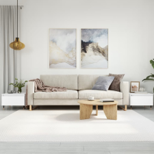 vidaXL 2 db fehér szerelt fa dohányzóasztal 50 x 46 x 35 cm bútor