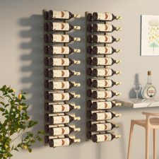 vidaXL 2 db fehér vas falra szerelhető bortartó állvány 24 palacknak bútor