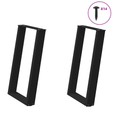 vidaXL 2 db fekete acél étkezőasztal lábak U-alakú 50x(72-73) cm bútor
