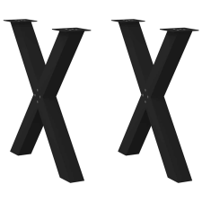 vidaXL 2 db fekete acél étkezőasztal lábak X-alakú 80x(72-73) cm bútor