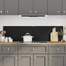 vidaXL 2 db fekete edzett üveg konyhai falburkoló 80 x 60 cm tapéta, díszléc és más dekoráció