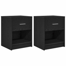 vidaXL 2 db fekete éjjeliszekrény fiókkal 40x34x50 cm (858770) bútor
