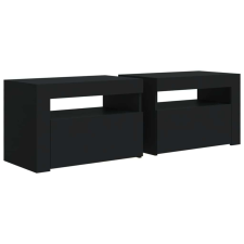 vidaXL 2 db fekete éjjeliszekrény led-ekkel 60 x 35 x 40 cm bútor